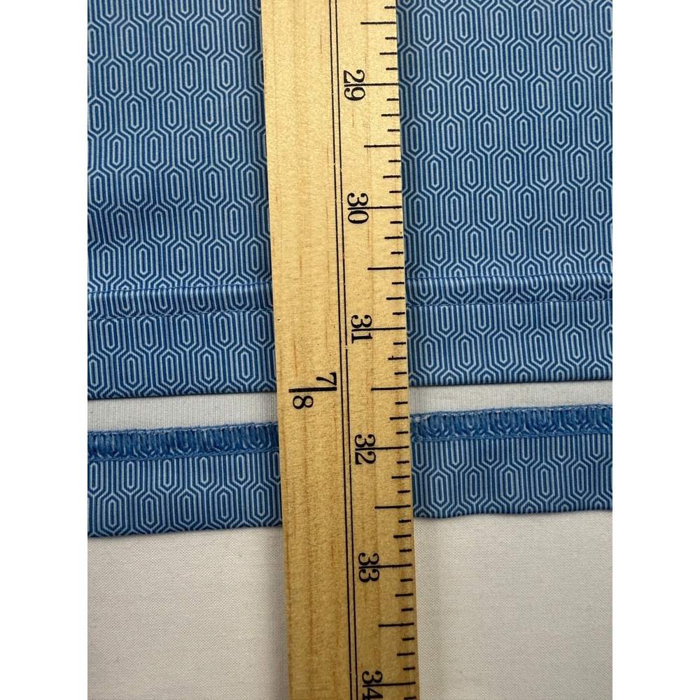 Peter Millar Polo Shirt XXL Blue Geometric Honeycomb Summer Comfort Short Sleeve - Picture 4 of 5